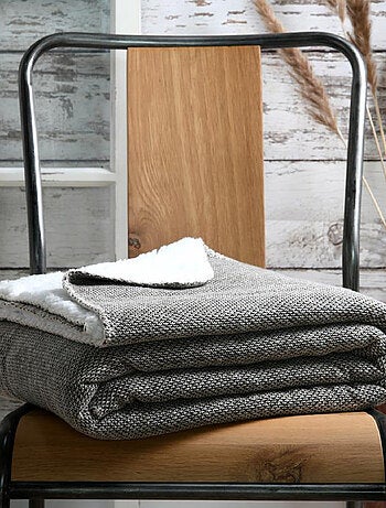 Plaid tricoté doublé sherpa