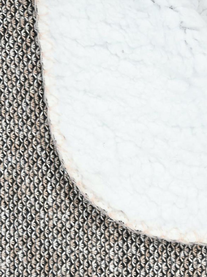Plaid tricoté doublé sherpa Beige coquille - Kiabi