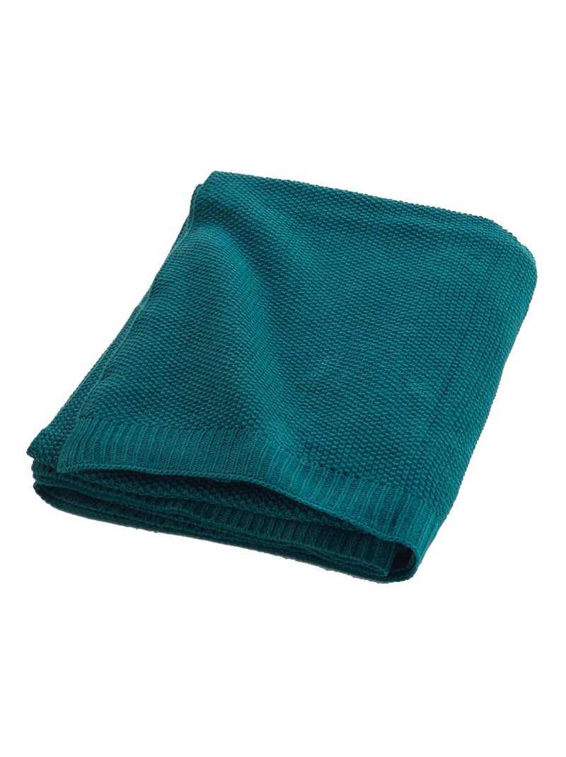 Plaid TRICOTINE - Douceur D'intérieur Bleu canard - Kiabi