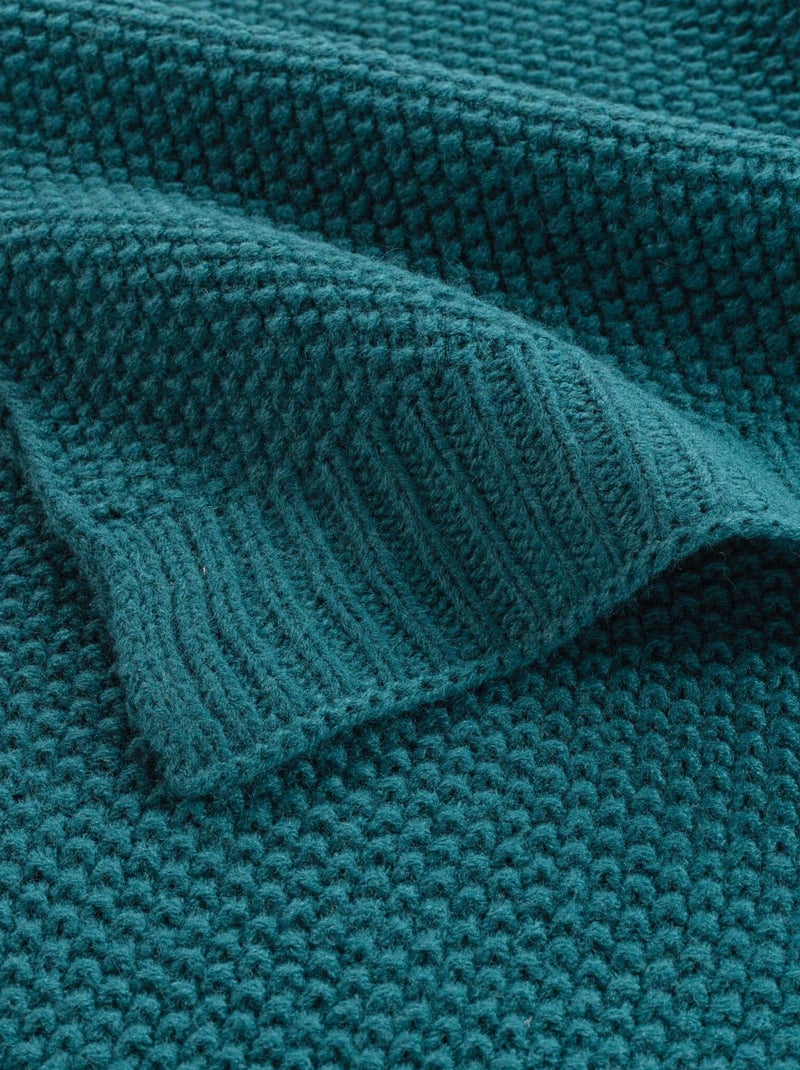 Plaid TRICOTINE - Douceur D'intérieur Bleu canard - Kiabi