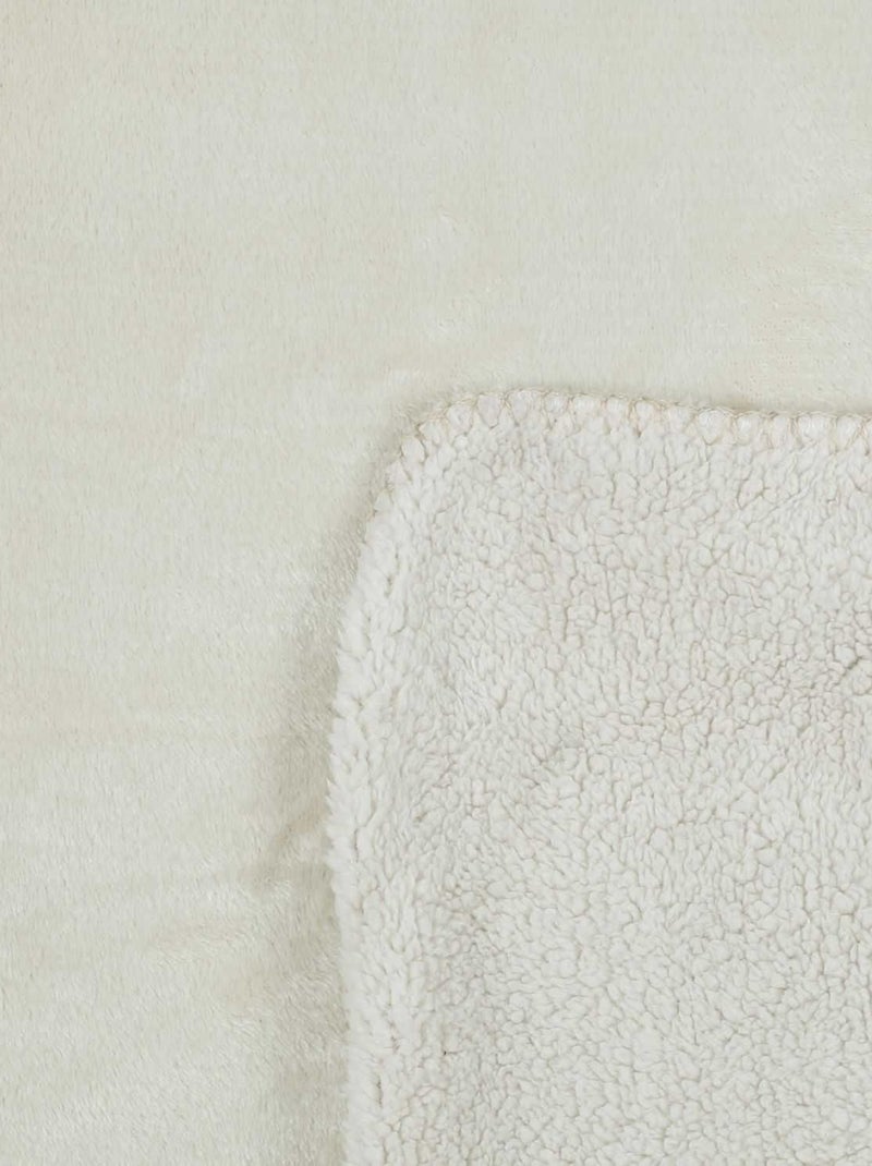 Plaid ultra doux en flanelle et sherpa Beige - Kiabi