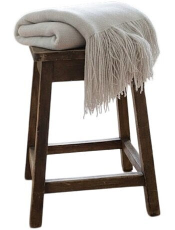 Plaid uni à franges doux et léger