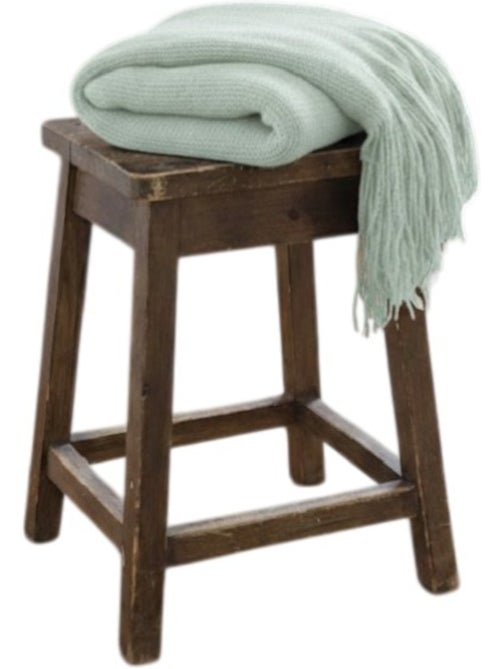 Plaid uni a franges doux et léger - Kiabi