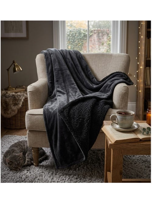 Plaid uni Collection Douillet - Kiabi Plaid uni Collection Douillet - Kiabi