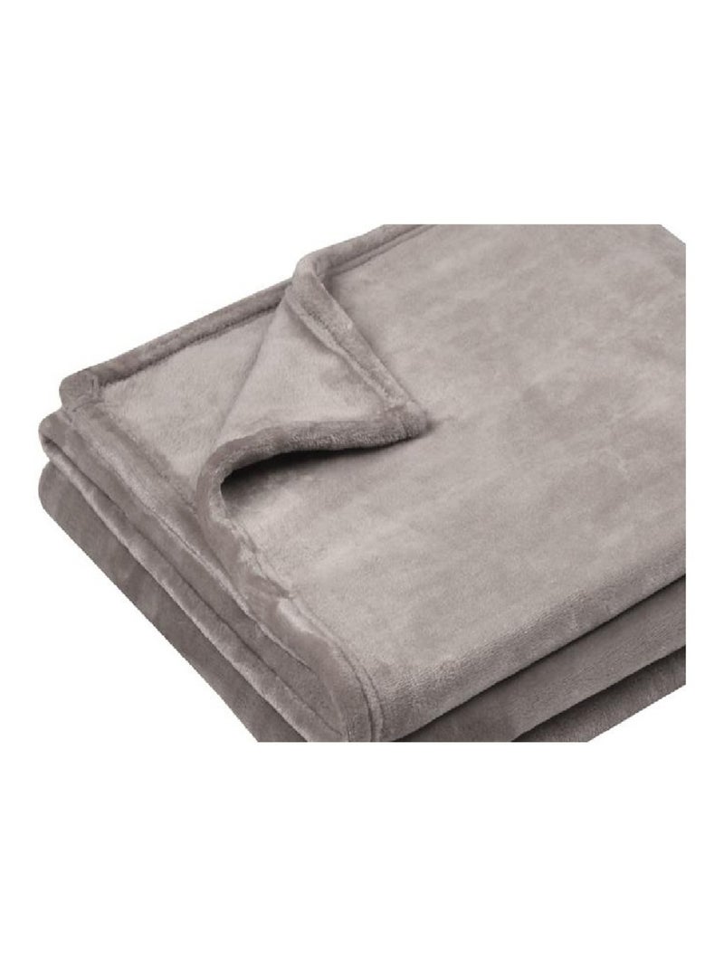 Plaid uni Doudou Beige - Kiabi
