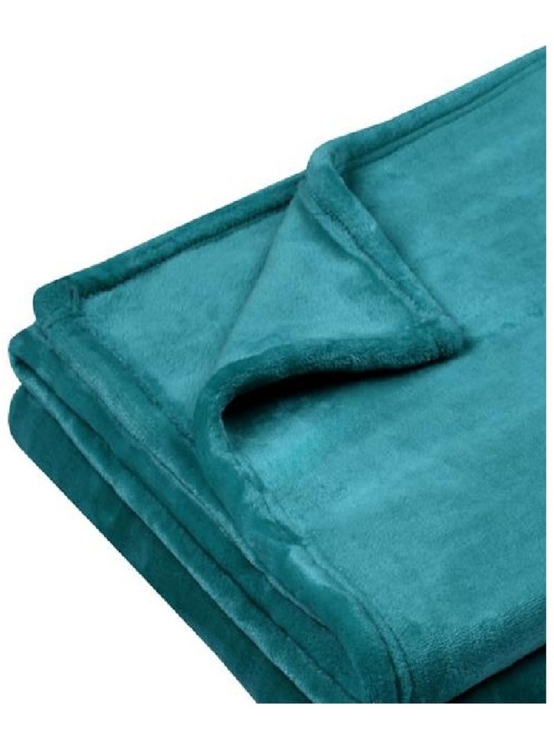 Plaid uni Doudou Bleu canard - Kiabi