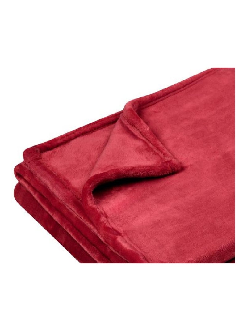 Plaid uni Doudou Rouge - Kiabi