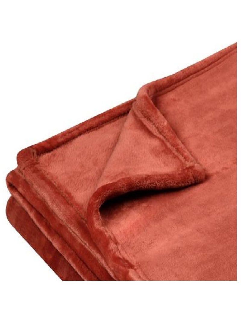 Plaid uni Doudou Terracotta - Kiabi