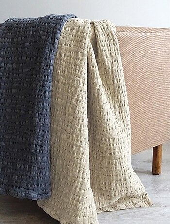 Plaid uni en 100% coton