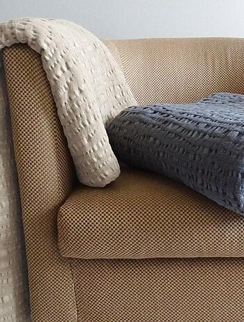 Plaid uni en 100% coton