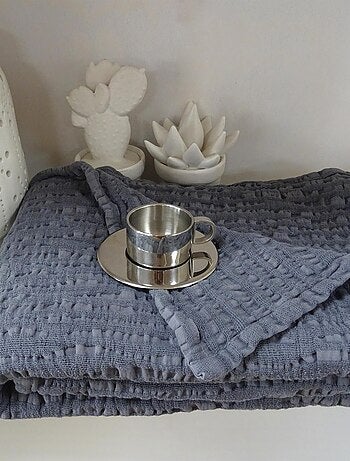 Plaid uni en 100% coton