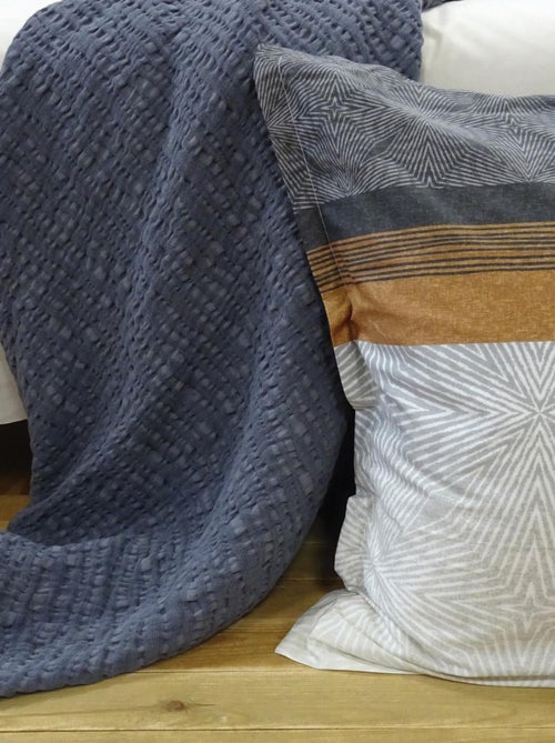 Plaid uni en 100% coton - Kiabi
