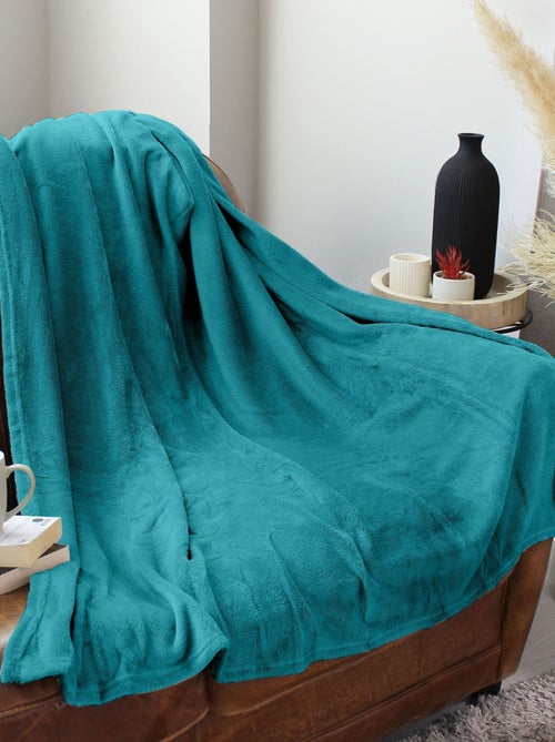 Plaid uni en polaire molletonnée - Kiabi