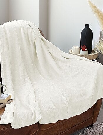 Plaid uni en polaire molletonnée