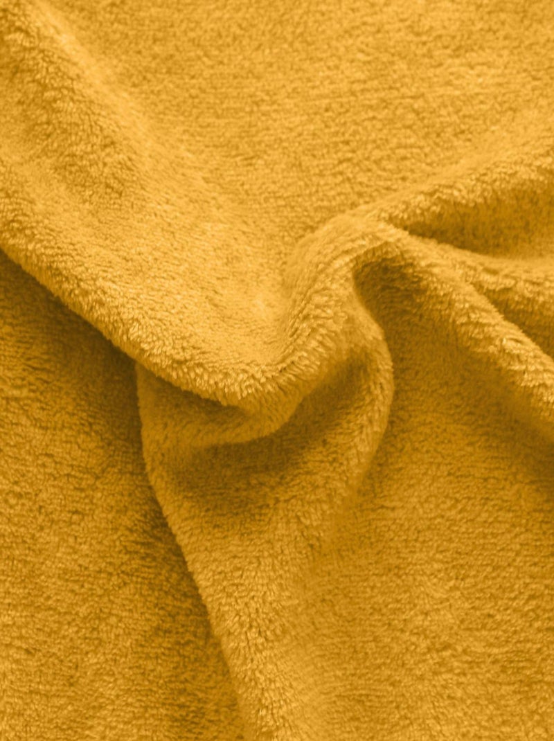 Plaid uni en polaire molletonnée Jaune moutarde - Kiabi