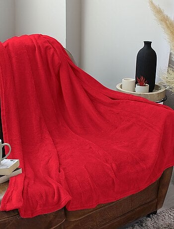 Plaid uni en polaire molletonnée