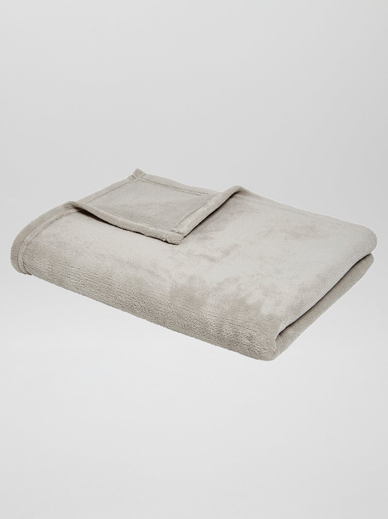 Plaid uni moelleux Beige - Kiabi