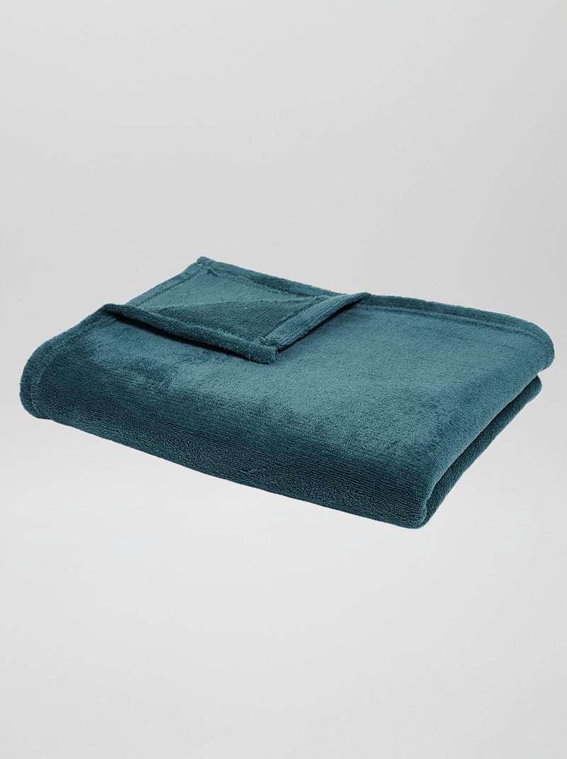 Plaid uni moelleux Bleu - Kiabi