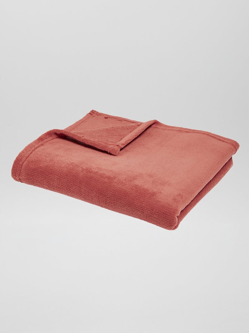 Plaid uni moelleux Rouge - Kiabi