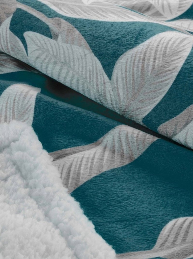 Plaid velours 125x150 cm sherpa Isibelle bleu Bleu - Kiabi