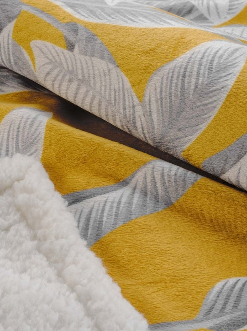 Plaid velours 125x150 cm sherpa Isibelle jaune Jaune - Kiabi