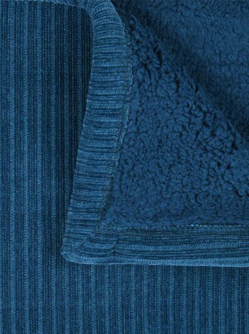 Plaid velours côtelé Clayton Bleu - Kiabi