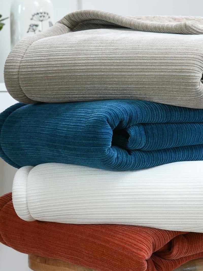 Plaid velours côtelé Clayton Bleu - Kiabi