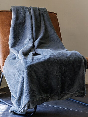 Plaid WOODLAND en fausse fourrure doublée velours