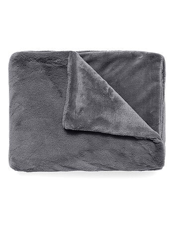 Plaid WOODLAND en fausse fourrure doublée velours