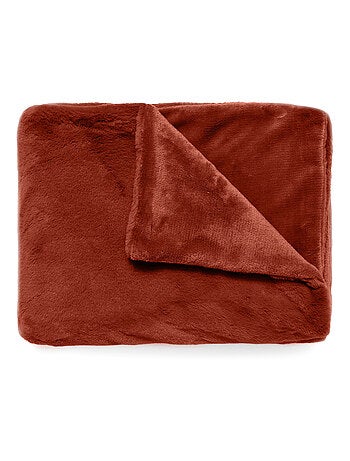 Plaid WOODLAND en fausse fourrure doublée velours