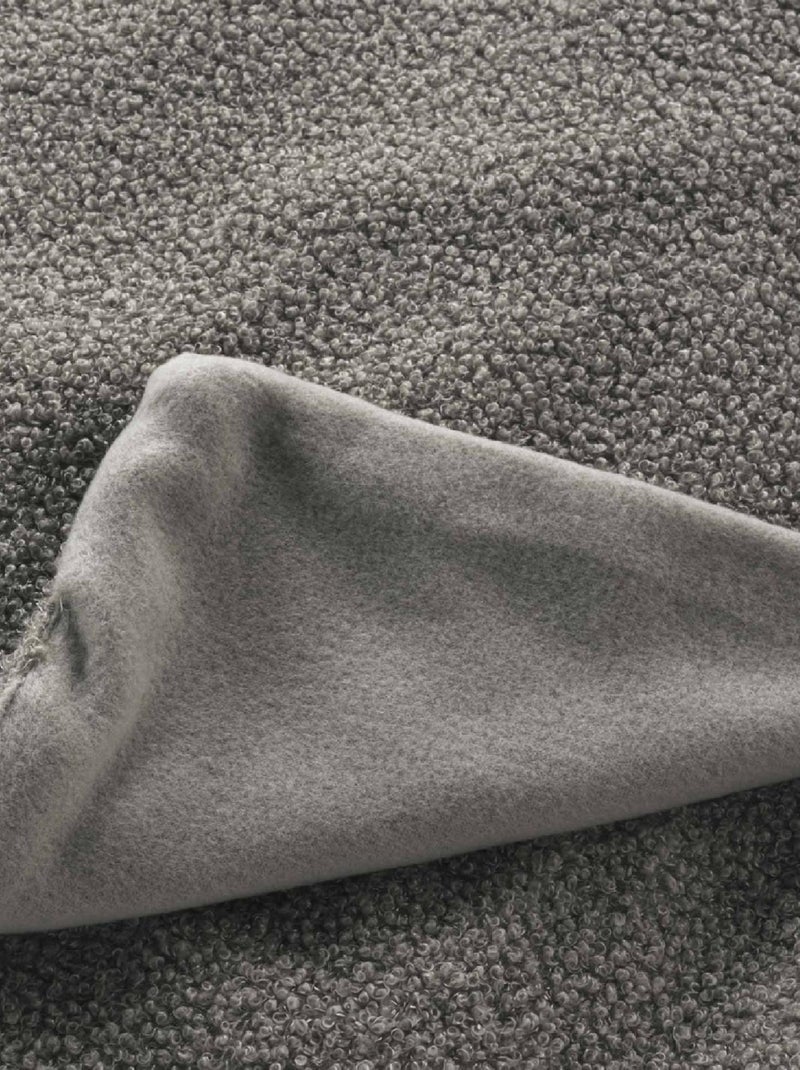 Plaid Wooly Bouclette Unie Gris - Kiabi