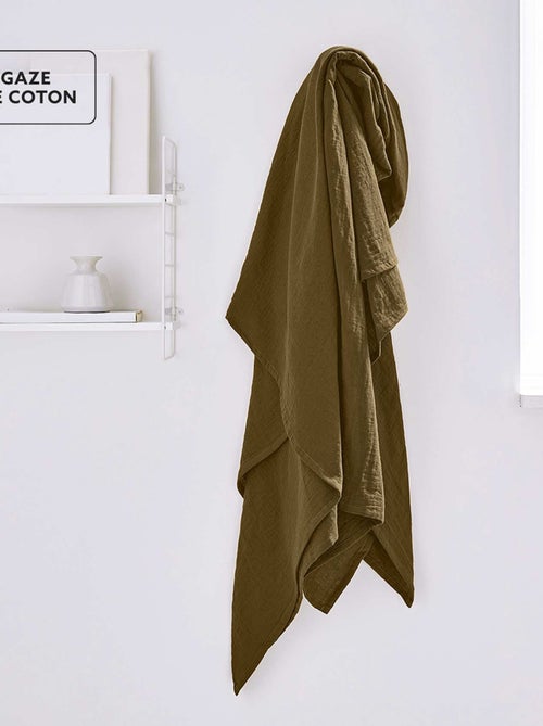 Plaid XL en gaze de coton - Kiabi