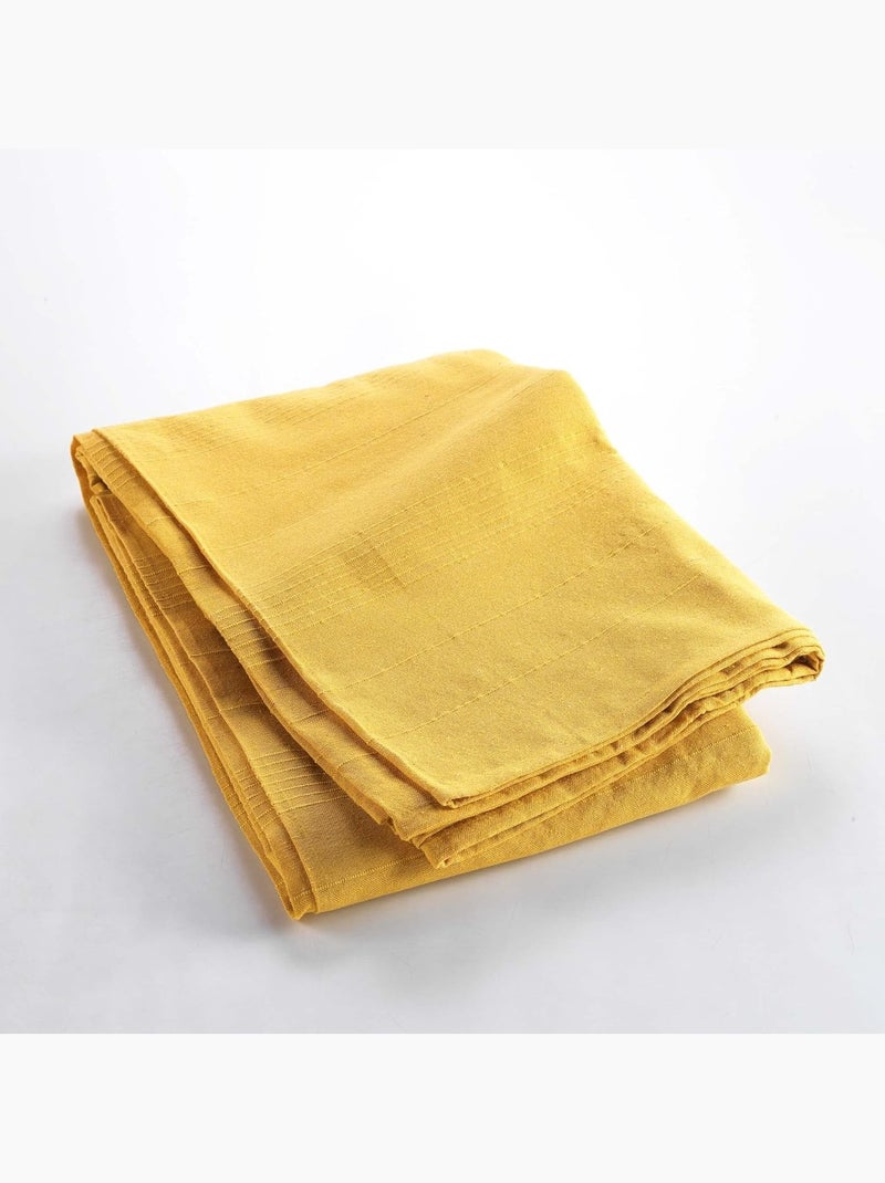 Plaids Polycoton LUCILE Douceur d'Intérieur Jaune - Kiabi