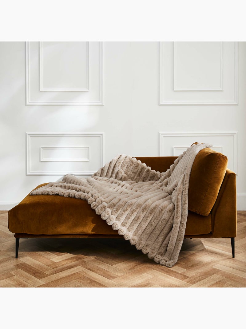 Plaids Polyester BOUDOIR Douceur d'Intérieur Beige sable - Kiabi