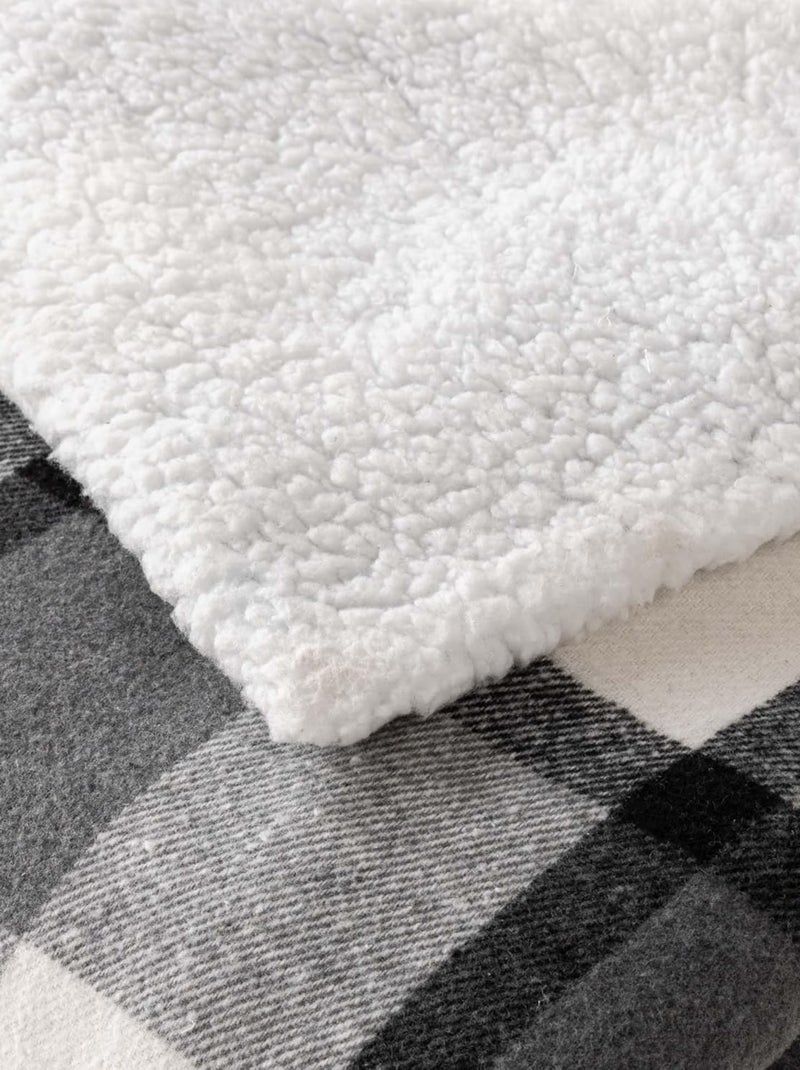 Plaids Polyester ECOSSAIS Douceur d'Intérieur gris anthracite - Kiabi