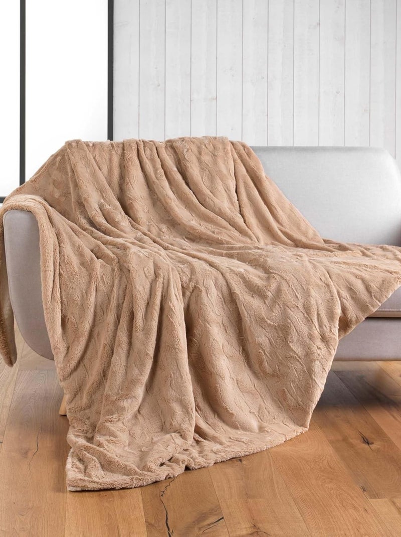 Plaids Polyester FOXY Douceur d'Intérieur Beige sable - Kiabi