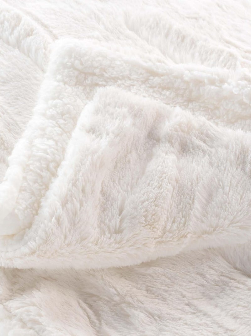 Plaids Polyester FOXY Douceur d'Intérieur Blanc - Kiabi