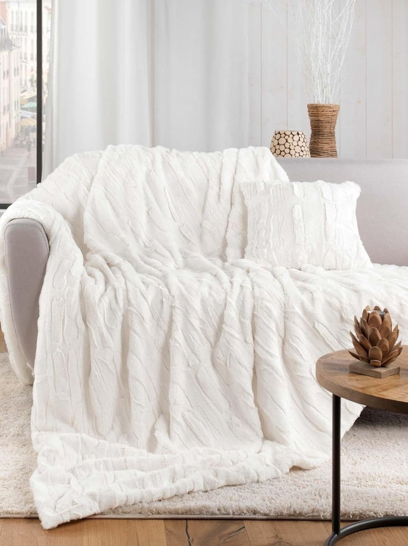 Plaids Polyester FOXY Douceur d'Intérieur Blanc - Kiabi