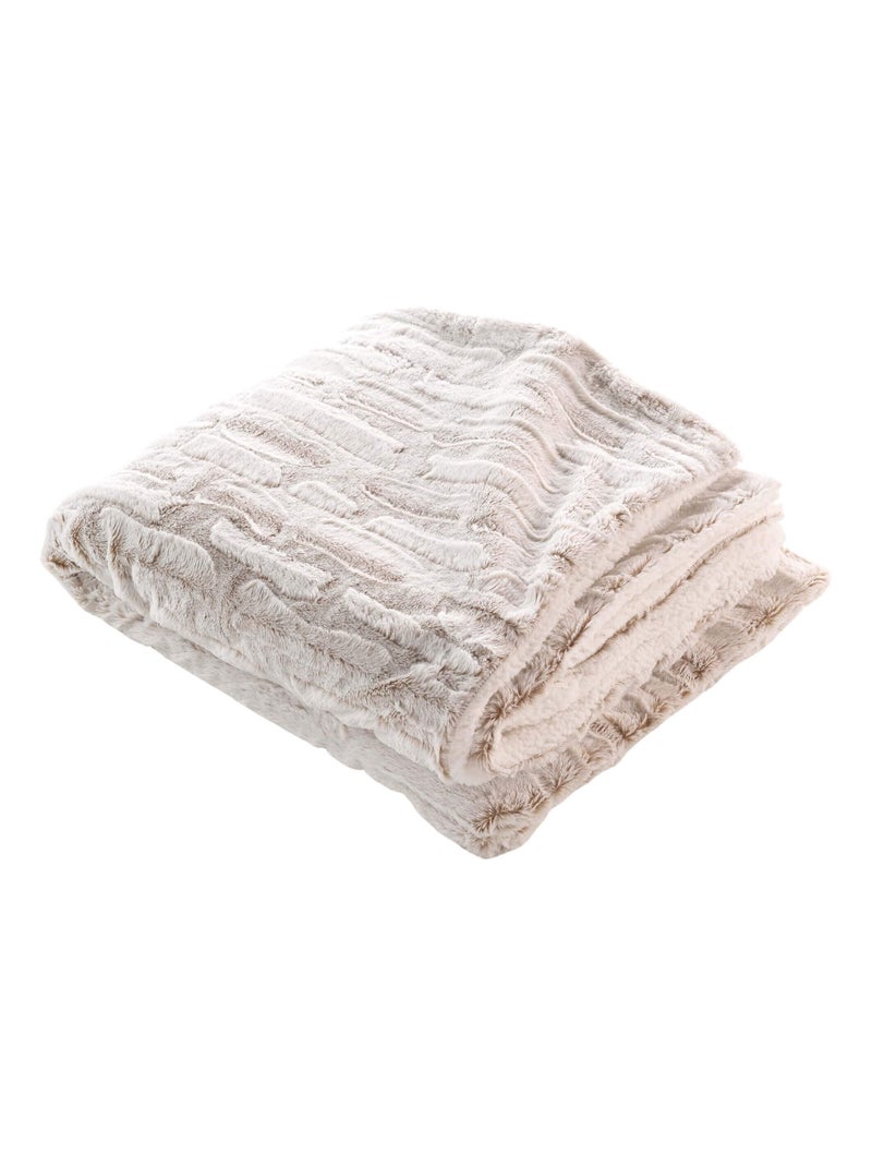 Plaids Polyester LYNX Douceur d'Intérieur Beige - Kiabi