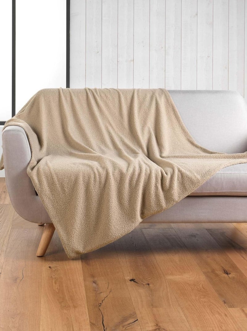 Plaids Polyester WOOLY Douceur d'Intérieur Beige - Kiabi