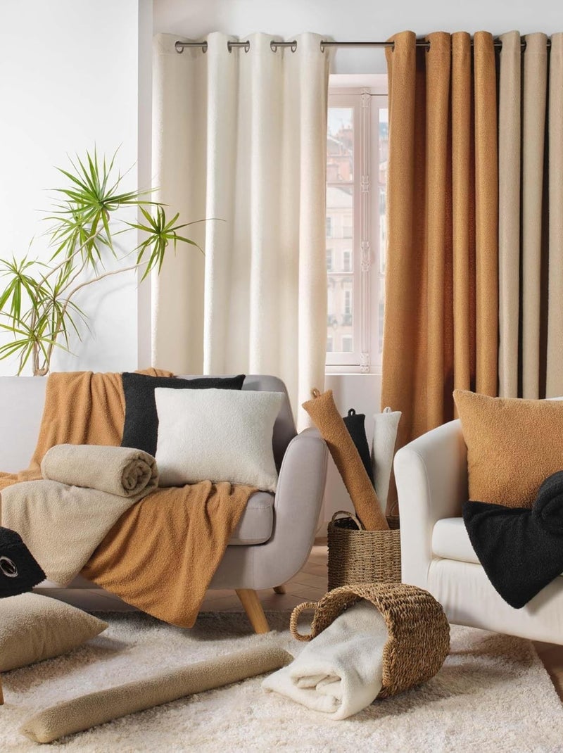 Plaids Polyester WOOLY Douceur d'Intérieur Beige - Kiabi