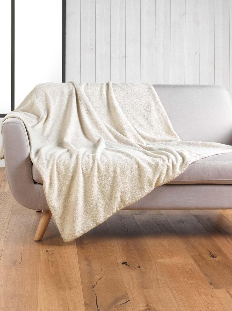 Plaids Polyester WOOLY Douceur d'Intérieur Blanc - Kiabi