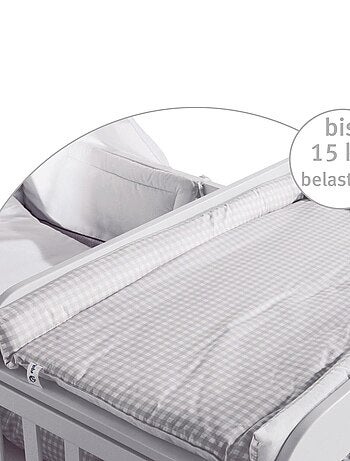 Plan à langer à poser sur lit bébé + Matelas ROBA 'Damier Gris'
