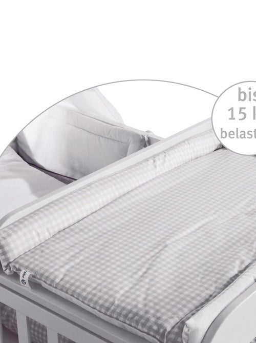 Plan à langer à poser sur lit bébé + Matelas ROBA 'Damier Gris' - Kiabi