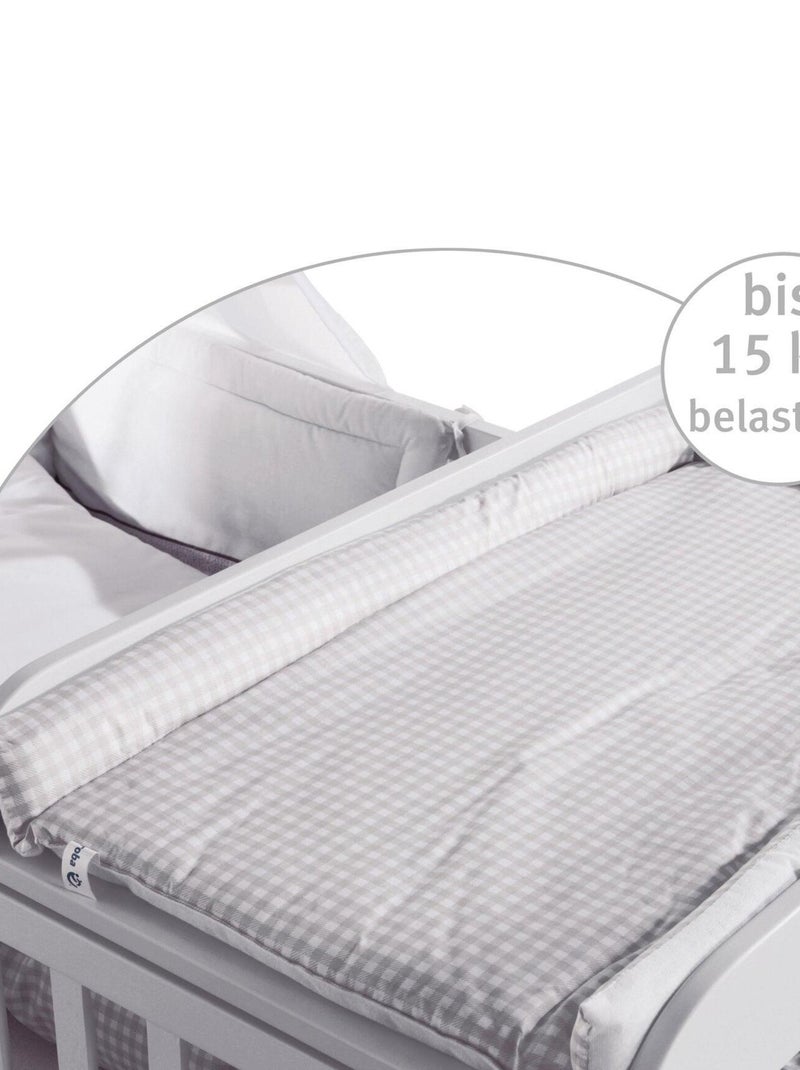 Plan à langer à poser sur lit bébé + Matelas ROBA 'Damier Gris' Blanc - Kiabi
