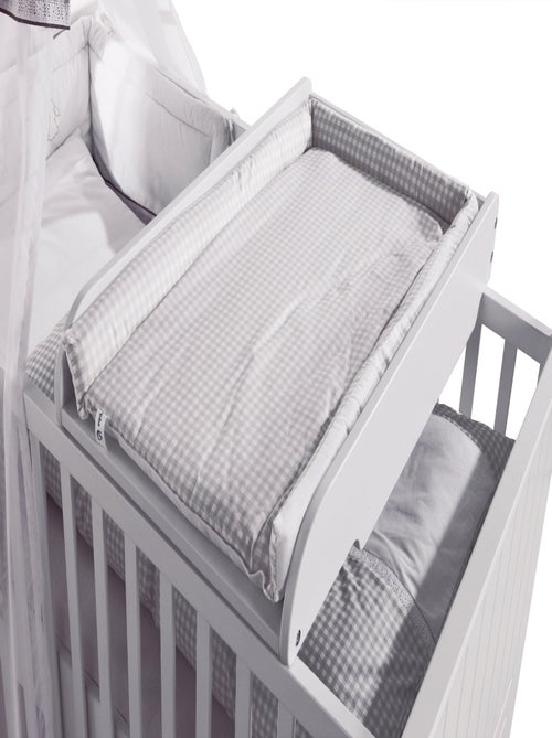 Plan à langer à poser sur lit bébé + Matelas ROBA 'Damier Gris' - Kiabi