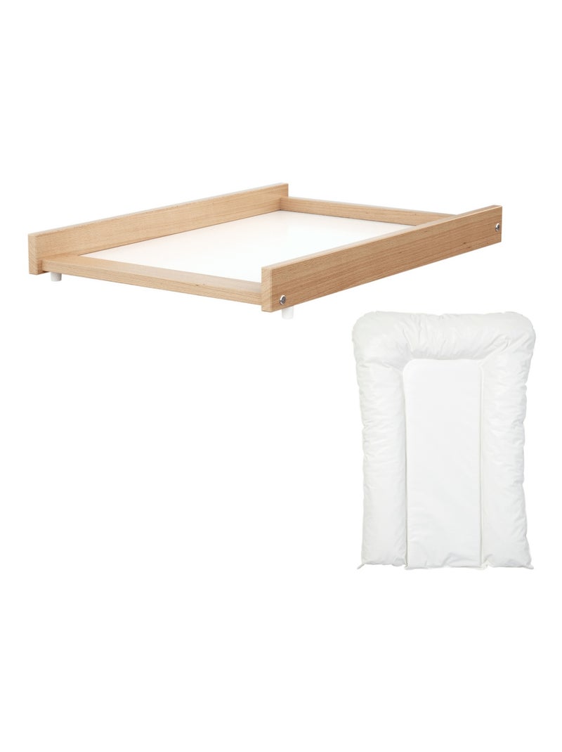 Plan à langer amovible avec matelas pour lit bébé bois ESSENTIEL Beige clair - Kiabi