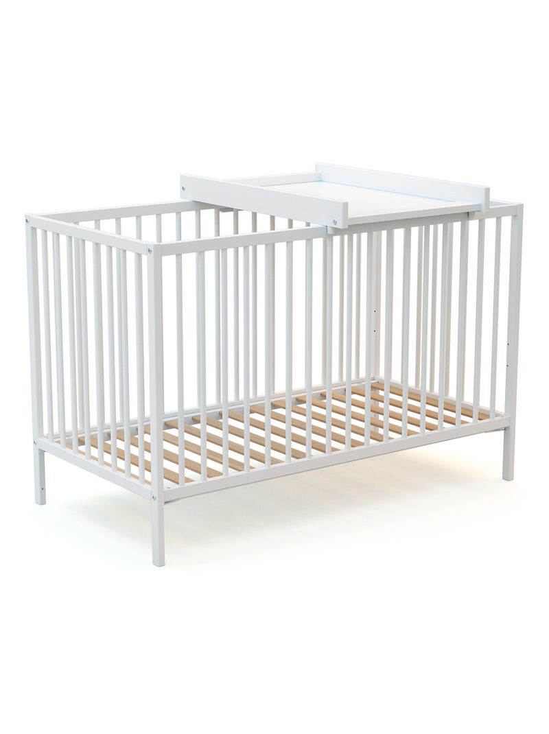 Plan à langer amovible pour lit bébé en bois Mona Blanc - Kiabi