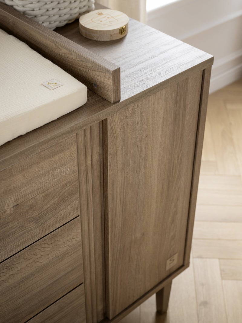 Plan à langer pour commode 3 tiroirs et 1 porte - SAUTHON Marron - Kiabi