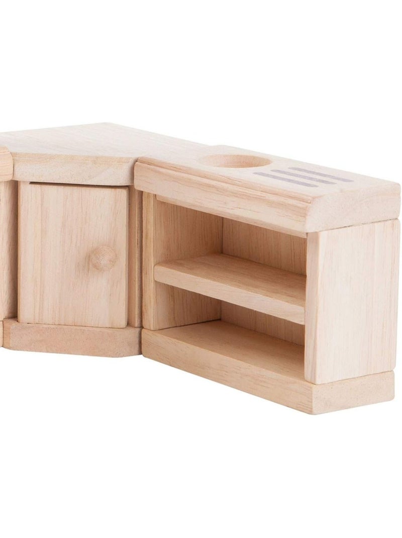 Plan toys - cuisine en bois naturel Beige - Kiabi